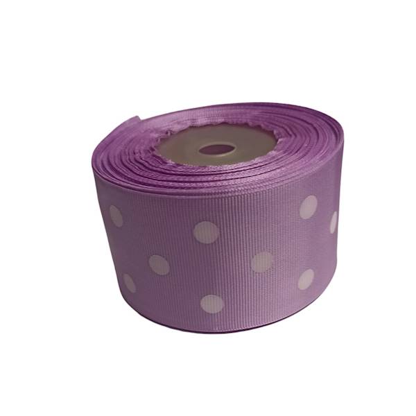 Wstążka materiałowa ryps w kropki grochy 50mmx25y mix kolorów