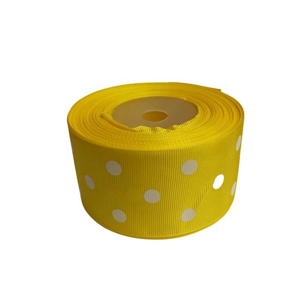 Wstążka materiałowa ryps w kropki grochy 50mmx25y mix kolorów
