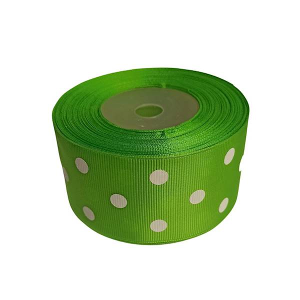 Wstążka materiałowa ryps w kropki grochy 50mmx25y mix kolorów