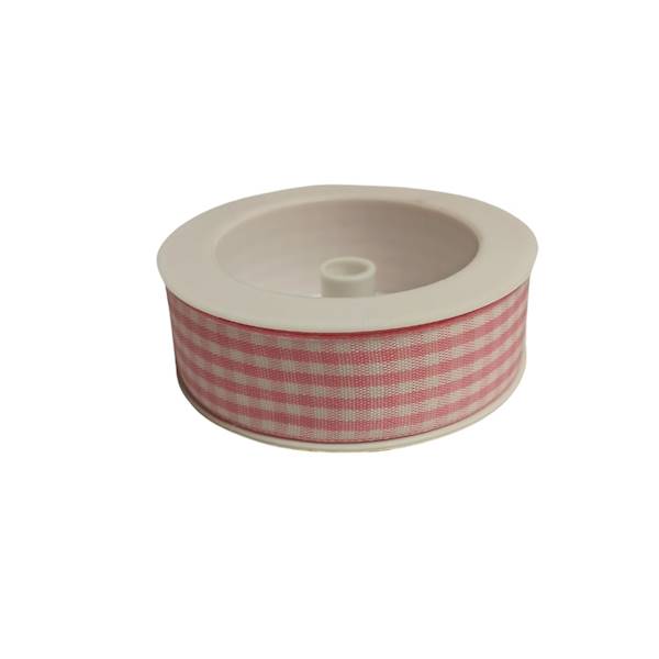 Wstążka materiałowa poliester w kratkę 25mmx10y