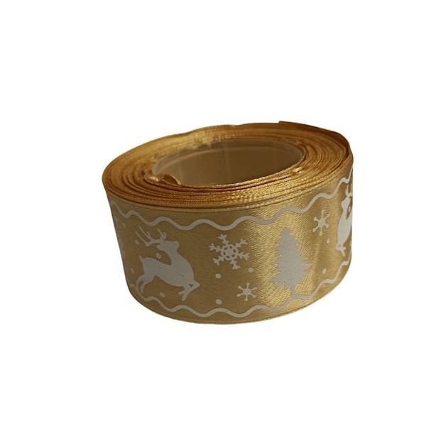 Wstążka materiałowa Świąteczna 40mm x 25y