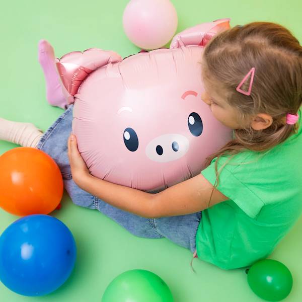 Balon foliowy świnka głowa świnia 56x52 138458
