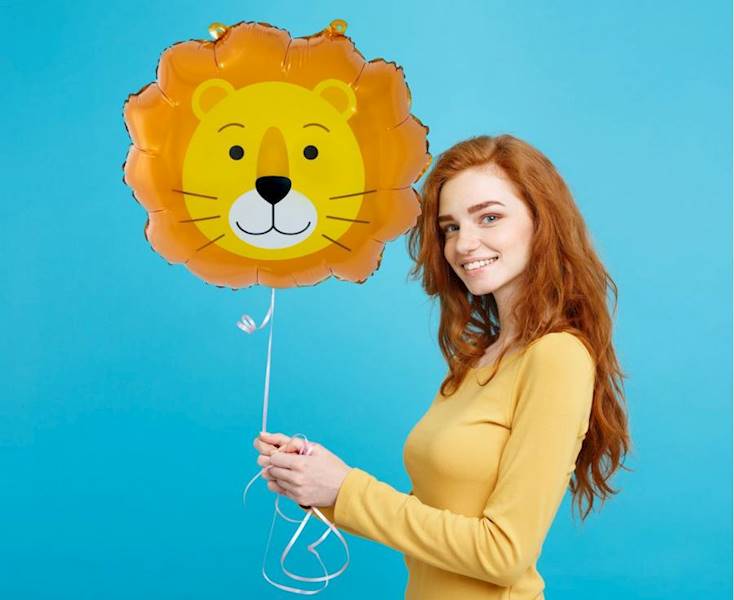Balon foliowy lew głowa 43x38cm 