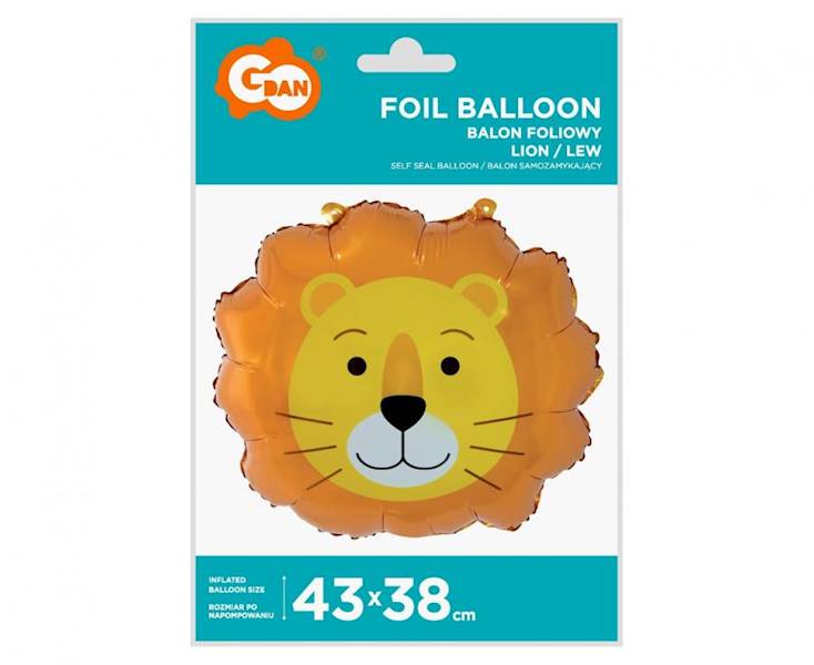 Balon foliowy lew głowa 43x38cm 