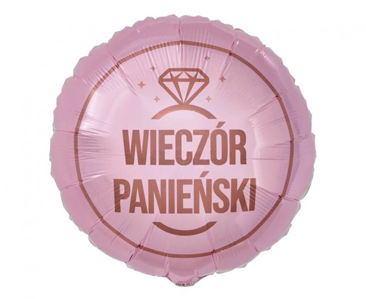 Balon foliowy okrągły wieczór Panieński różowy