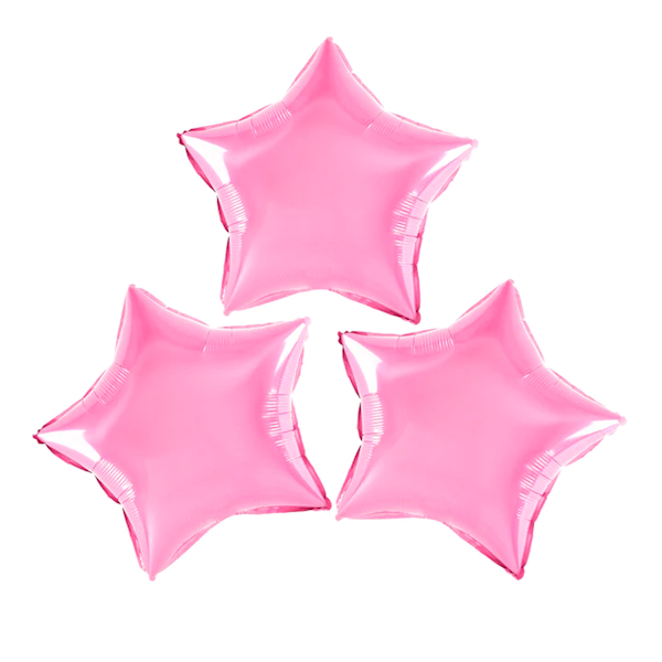 Balon foliowy gwiazdka 25cm 3szt różowa 900029
