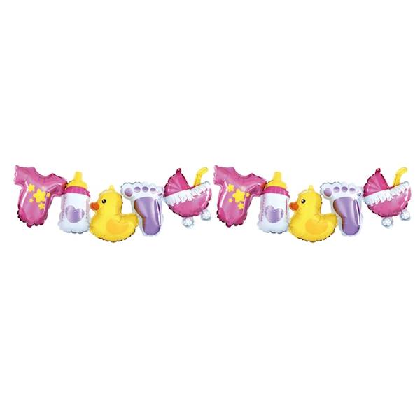 Girlanda balonowa foliowa dziecięca - dziewczynka 206x34cm 128114
