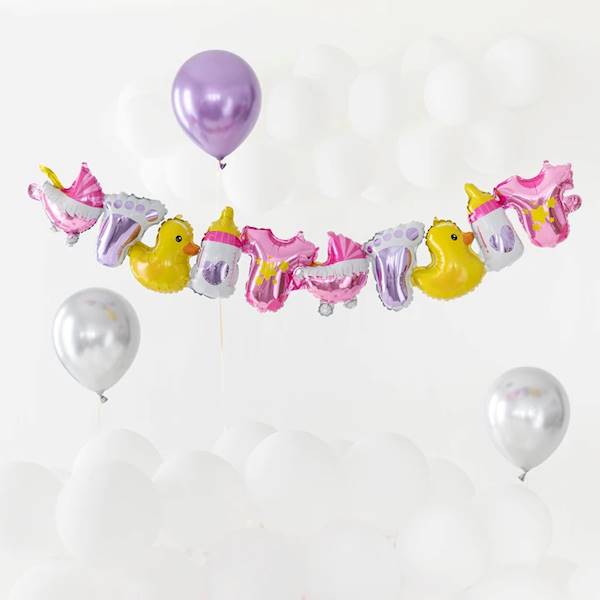Girlanda balonowa foliowa dziecięca - dziewczynka 206x34cm 128114