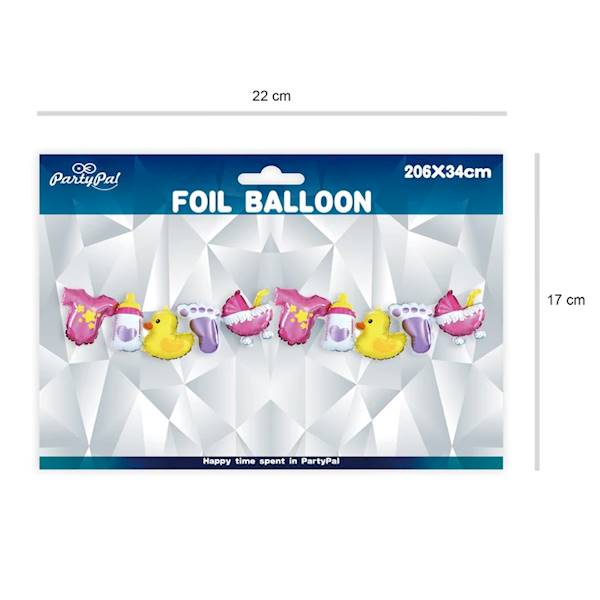Girlanda balonowa foliowa dziecięca - dziewczynka 206x34cm 128114