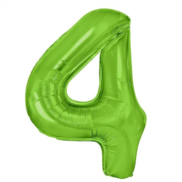 Balon foliowy cyfra 4 zielona 100cm 128572