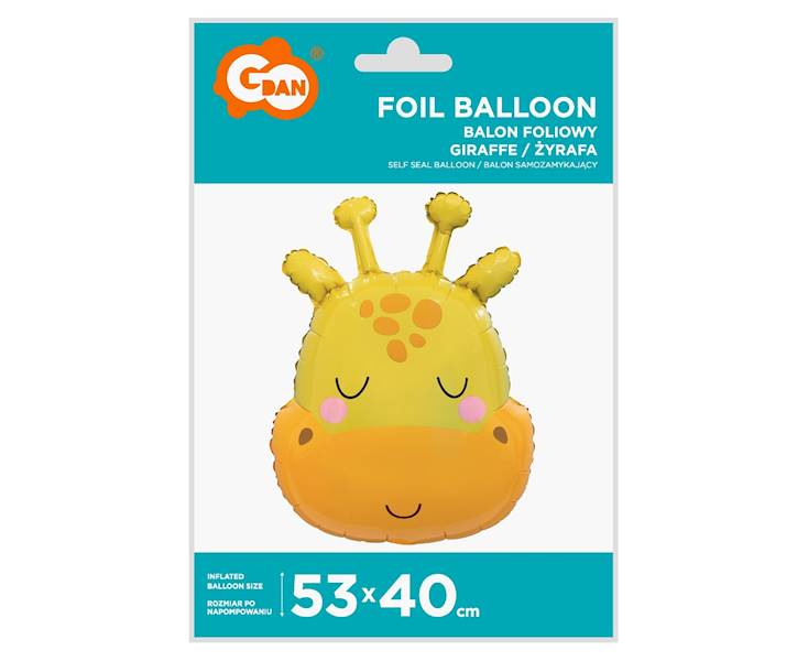 Balon foliowy żyrafa głowa 53x40cm