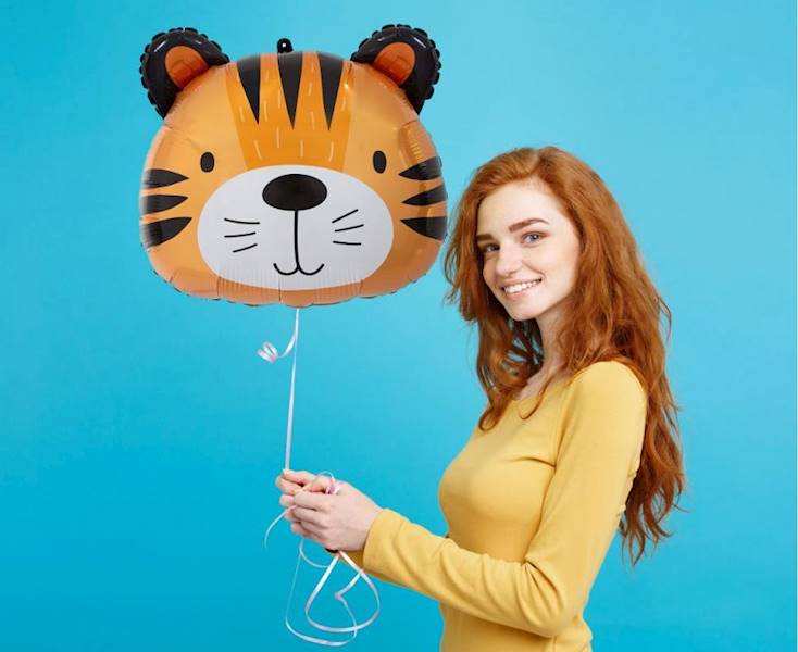 Balon foliowy tygrys głowa 41x36cm 