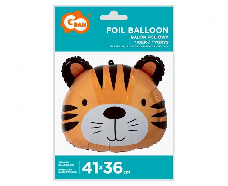 Balon foliowy tygrys głowa 41x36cm 