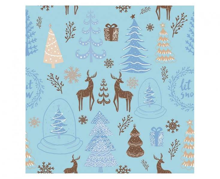 Serwetki Hello Winter błękitne 33x33cm 20szt
