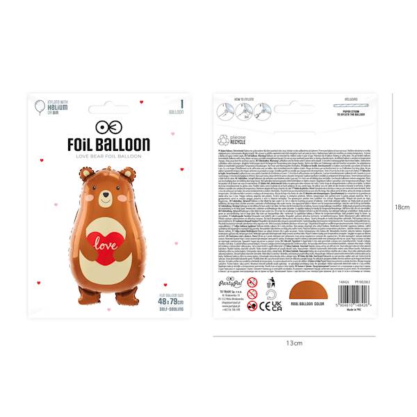 Balon foliowy Miś z sercem Love 148426