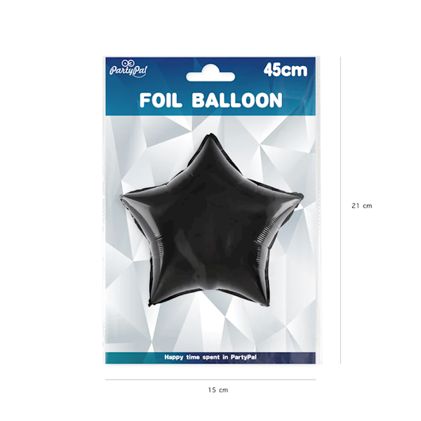 Balon foliowy gwiazdka czarna 45cm 460005