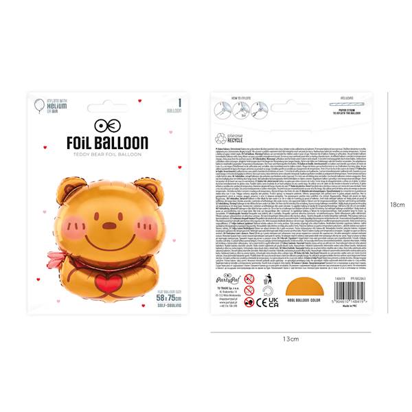Balon foliowy Miś z serduszkiem 148419