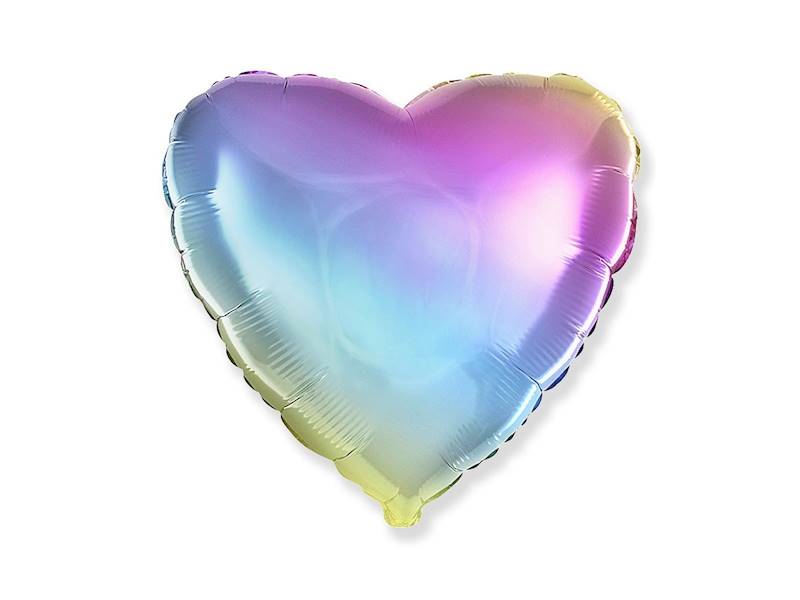 BALON FOLIOWY SERCE OMBRE PASTELOWY 46CM 201500GP 