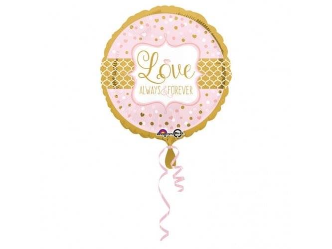 BALON FOLIOWY OKRĄGŁY LOVE&ALWAYS 43CM 3357101