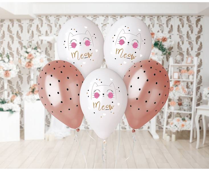 BALON Z NADRUKIEM MEOW KOTEK GMS120/KOT 5SZT 