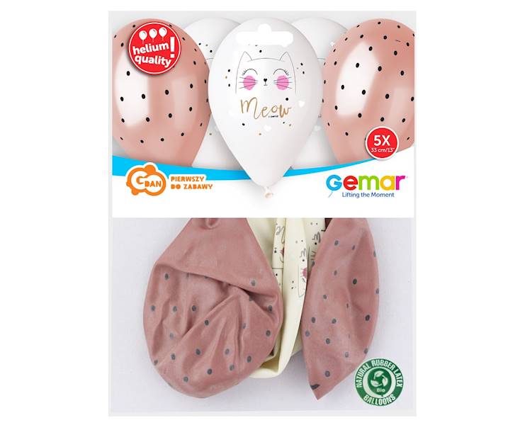 BALON Z NADRUKIEM MEOW KOTEK GMS120/KOT 5SZT 