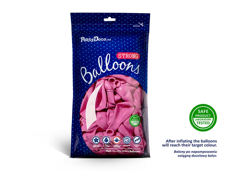 Balony Strong 12" Pastel Fuksja 50szt Party Deco 30cm