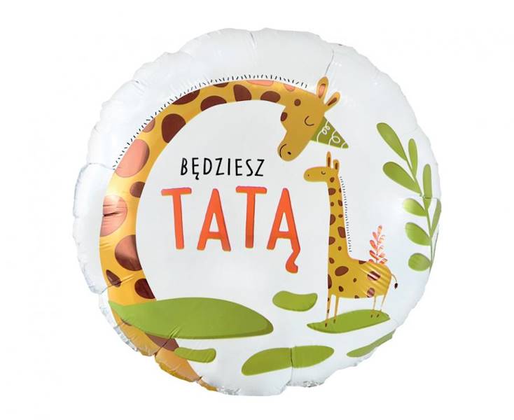Balon foliowy okrągły Będziesz Tatą 18" 46cm Godan
