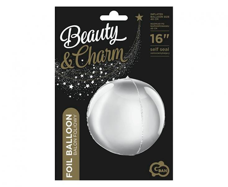 Balon foliowy kula srebrna 40cm Godan 