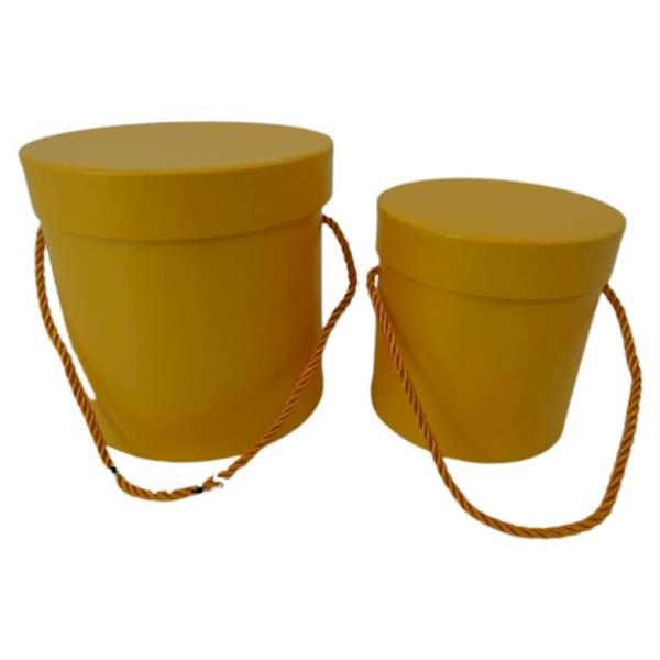 Pudełko flowerbox 2szt żółte zestaw W5070/2 Yellow 15x15cm + 12x12cm