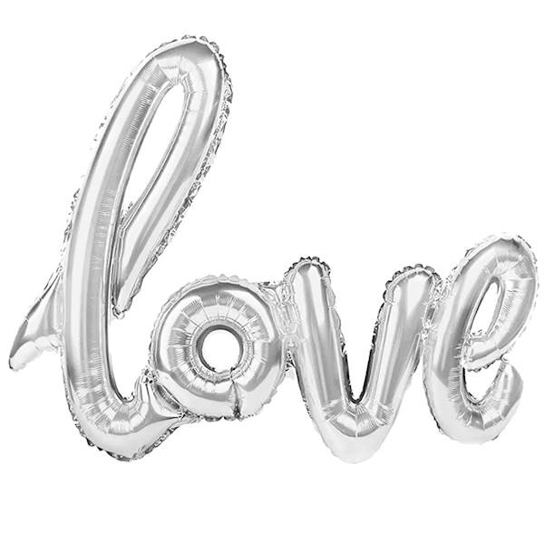 Balon foliowy napis Love srebrny 70x100cm 460032