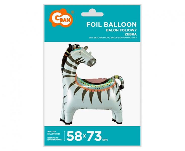 Balon foliowy zebra 58x73cm 