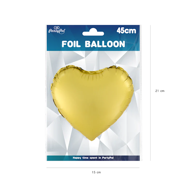 Balon foliowy serce złote matowe 45cm 460177