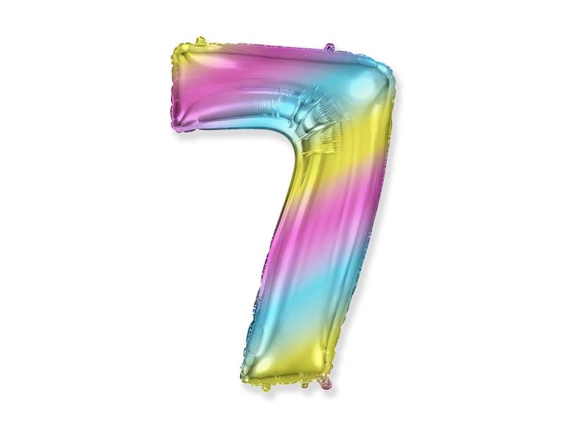 BALON FOLIOWY CYFRA 7 PASTELOWE OMBRE 85CM 901767G