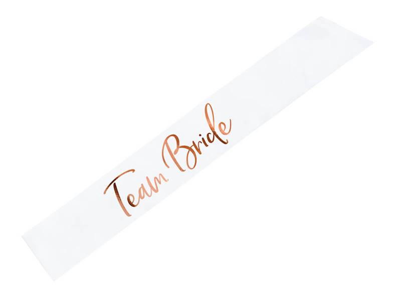 Szarfa biała z napisem Team Bride SWP7-008 