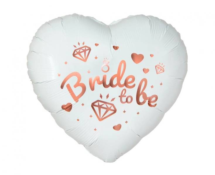 Balon foliowy serce białe Bride to Be 18" 46cm