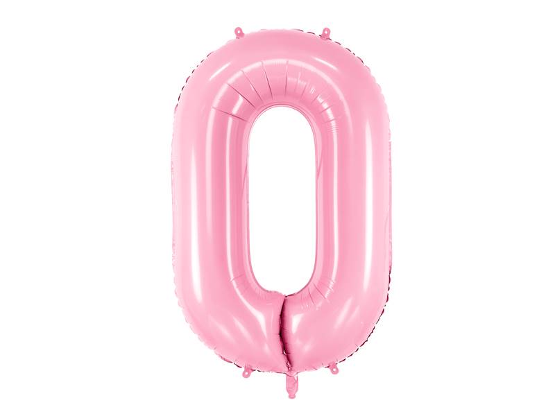 Balon foliowy cyfra 0 różowy pastelowy B1P-0-081 