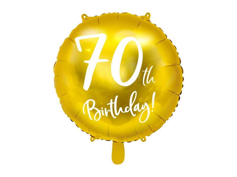 BALON FOLIOWY OKRĄGŁY 70 BIRTHDAY ZŁOTY PARTY DECO FB24M-70-019 