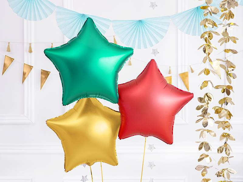 Balon foliowy gwiazdka zielona satynowa FB3S-012 