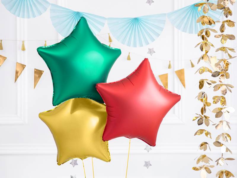 Balon foliowy gwiazdka czerwona satynowa FB3S-007 
