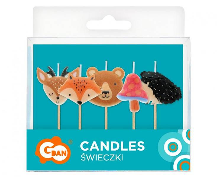 Świeczki pikery Leśne Zwierzęta 5szt