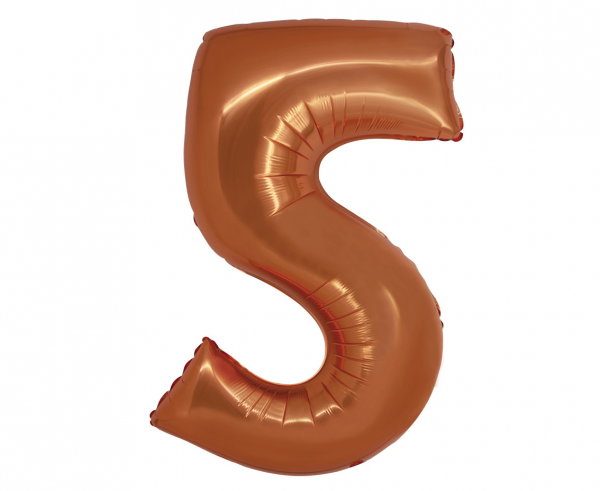 Balon foliowy cyfra 5 76cm miedziana CH-SMD5