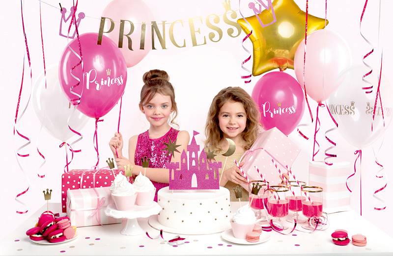 Zestaw Dekoracji Princess Księżniczki Urodziny Różowy -  31 części