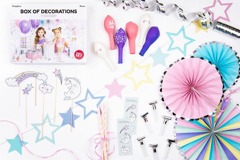 Zestaw Dekoracji Jednorożec Unicorn - 35 części