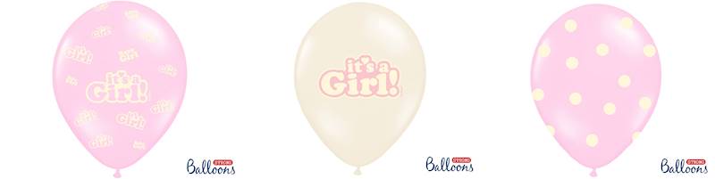 Balon z nadrukiem "It's a girl", "It's a boy" pastel 6 szt