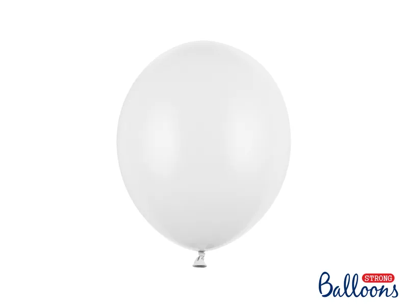 Balony Strong 10" Pastel Pure white białe 50szt Party Deco 27cm