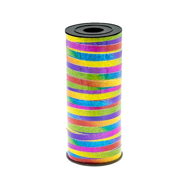 Wstążka plastikowa tęczowa holograficzna 5mm 92m 512765