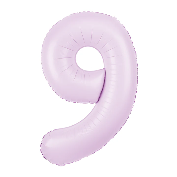 Balon foliowy cyfra 9 fioletowa jasna liliowa 100cm 156551