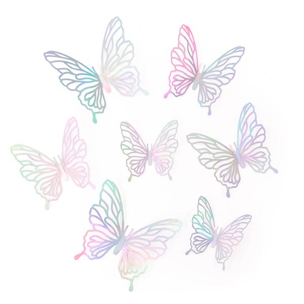 Motyle 3d holograficzne 12szt 3 rozmiary 143506