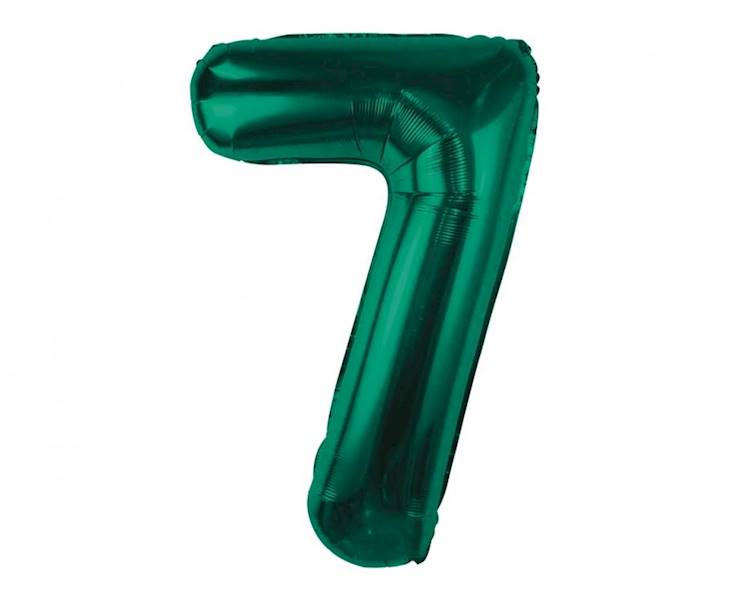 Balon foliowy cyfra 7 zieleń butelkowa 85cm Beauty&Charm
