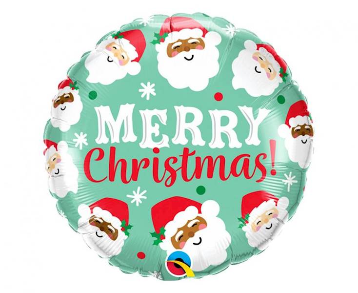 Balon foliowy okrągły Merry Christmas HO HO HO Mikołaj 46cm 